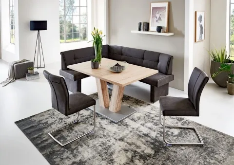 Niehoff Lisa Polsterbank anthrazit, langer Schenkel rechts, 142 x 182cm