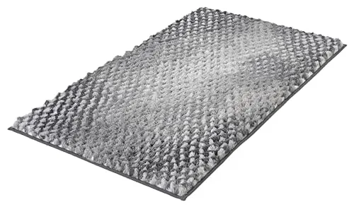 Kleine Wolke Badteppich Cory, 70x120 cm, Anthrazit - Badematte aus 100% Polyester, flauschig und schnell trocknend, ideal für ein gemütliches Badezimmer, maschinenwaschbar und trocknergeeignet.