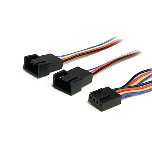 StarTech.com Y-Kabel für Lüfter 30cm - 4 Pin PWM Splitter Kabel - Strom Verteilerkabel - 1 x Molex Lüfter (Buchse) auf 2 x Molex (Stecker), 12 Inch