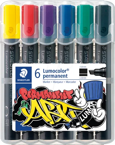 STAEDTLER 350W61 - Permanent Marker, 2-5 mm, Set, 6 Farben