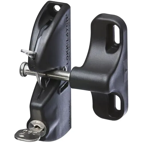 Produktbild National Hardware V6201 LOCK LTCH BLK N346-201 Verriegelungsriegel, automatisch, mit Schlüssel, 11,4 cm, Schwarz, 4-9/16