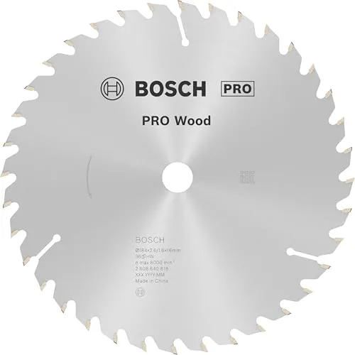 Bosch Kreissägeblatt Optiline Wood 184 mm – Präzise Schnitte für Handkreissägen - Metallkreissägeblätter, ATB-Zahngeometrie für saubere und effiziente Schnitte, kompatibel mit handgeführten Sägen, Kapp- und Gehrungssägen sowie Tischsägen.