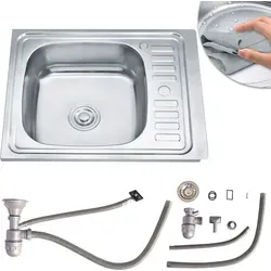 Mucola Küchenspüle Silber - Einbauspüle 58CM mit Ablage - Edelstahl Einbauspüle mit integrierter Ablagefläche, ideal für platzsparende Küchenlösungen. Robuste Verarbeitung garantiert Langlebigkeit und einfache Reinigung.