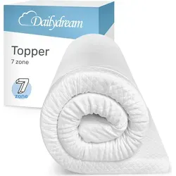 Dailydream Matratzen Topper 90x200cm | Ergonomischer Komfortschaum | 6cm hoch, 7-Zonen Design - Der Dailydream Matratzen Topper 90x200cm sorgt für optimalen Schlafkomfort mit 7-Zonen Schaumstoff und rutschfestem Design. Abnehmbarer Bezug, waschbar bis 40°C – ideal für Gäste- und Hauptbett.
