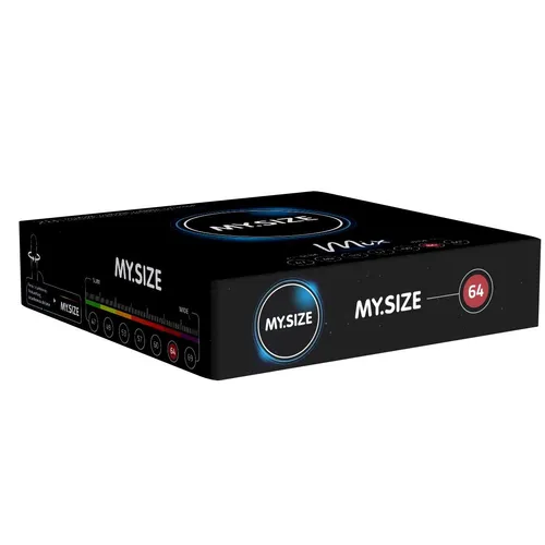 My.Size Classic *64mm MIX* - Kondome für individuellen Komfort - Klassische Kondome in 64mm Breite, ideal für optimalen Sitz. 28er Mix-Packung mit 4 verschiedenen Typen für abwechslungsreiche Erlebnisse – von glatt bis aromatisiert. Höchste Qualität und Sicherheit garantiert.