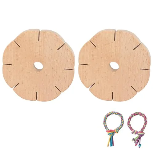 Stück Kumihimo Flechtscheibe Armbänder Knüpfen Knüpfstern Aus Holz Perlen Weben Set für DIY Armbänder Geburtstag Festival Geschenke 2