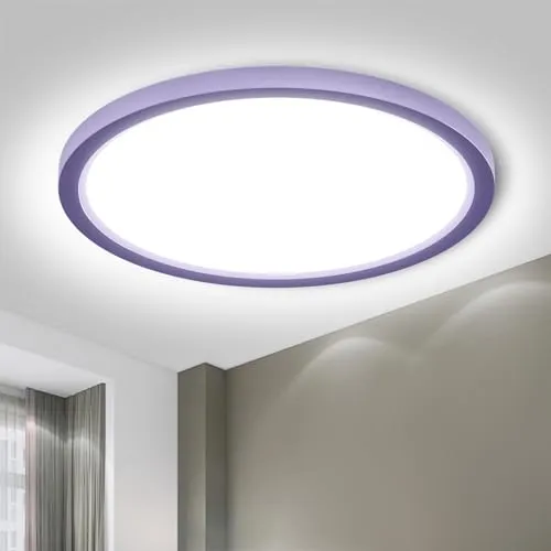 LQWELL® Deckenleuchte LED Deckenlampe, 1,6CM Ultradünn Rund Flach IP44 Wasserfest Badlampe 18W 6500K 1700LM Modern für Wohnzimmer Badezimmer Schlafzimmer Küche Balkon Keller Büro, 220 * 16mm