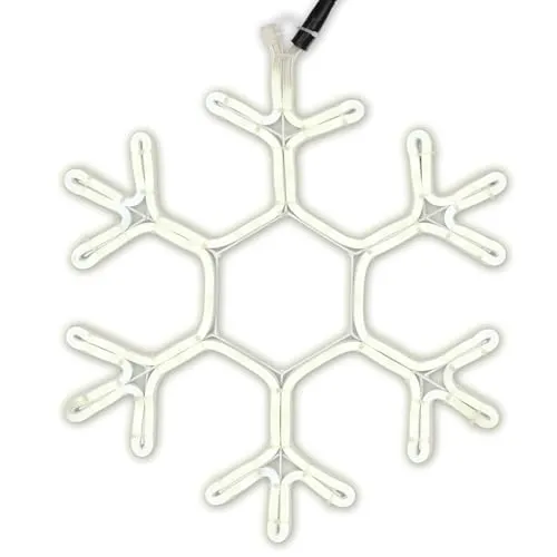 LED Neon-Schneeflocke 120 LED - Fensterbild für Weihnachten - Fensterdekoration: Wunderschöne, leuchtende Schneeflocke mit 120 LEDs für festliche Stimmung und winterliche Atmosphäre.