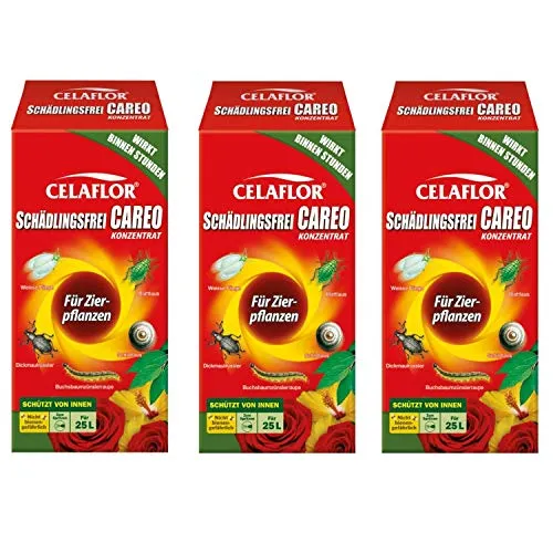 Celaflor Schädlingsfrei CAREO Konzentrat 3 x 250 ml - Insektenabwehr mit 3 x 250 ml Careo Konzentrat, effektiv gegen Schädlinge und sicher für Pflanzen.