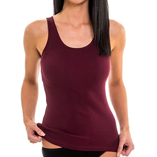 Produktbild HERMKO 1310 Damen Unterhemd aus Reiner Bio-Baumwolle, Farbe:Bordeaux, Größe:44/46 (L)