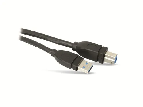 USB3.0 Anschlusskabel, A/B, 5m, schwarz