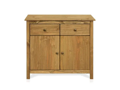 TOBINO Kommode Sideboard Schrank mit 2 Schüben und 2 Türen aus massivem Kiefernholz