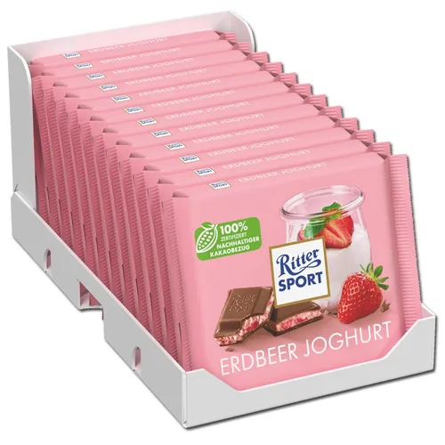  Ritter Sport Erdbeer-Joghurt, Schokolade, 12 Tafeln je 100g 15,35€/1kg