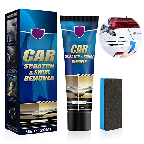 Autokratzerentferner, Auto Scratch Repair Agent, Profi Autopolitur Enthalten Polierschwamm, leicht zu reparierende Lackkratzer, Wirbel, Markierungen, Abrieb, Wasserflecken (120ml)