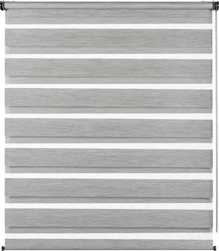 Gardinia Doppelrollo de Luxe grau-Melange 110 x 180 - Seitenzug- & Springrollos mit stufenlos verstellbarem Lichtschutz, ideal für individuelle Raumgestaltung und einfache Montage durch Klemm- oder Schraubträger.