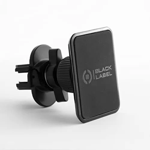 Celly, Magnetische Autohalterung für Smartphone Linie Black Label, Halterung für Telefon mit 6 sehr starken Magneten, geeignet für Lüftungsschlitze, Super Slim Design, Verstellbarer Kopf um 360°