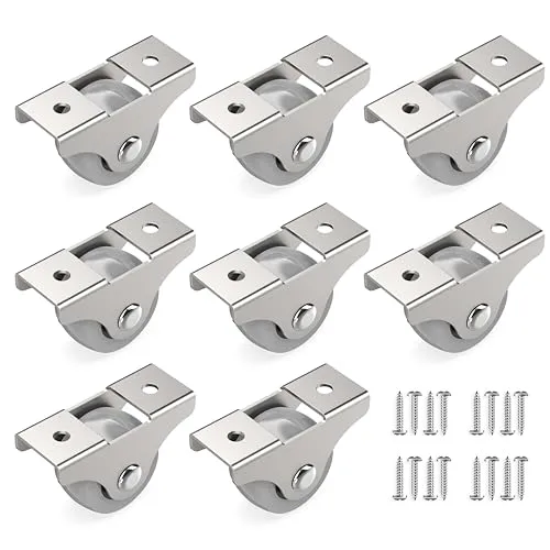 RAVN HAMAN 8er Set Möbelrollen 25 mm - Minirollen bis 10 kg pro Rad - Kleine Bockrollen für Innenmöbel - Kastenbockrollen mit geringem Rollwiderstand - Transportrollen
