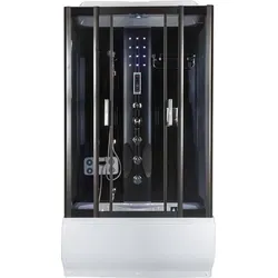 Hydromassagekabine XL Schwarz 121x81 cm