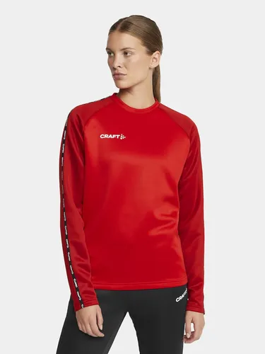 Craft Sport-Langarmshirt Squad 2.0 Crew Neck (rec. Polyester, optimale Bewegungsfreiheit) rot Damen, Größe: L