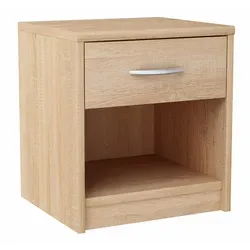 Matkam Möbel Nachttisch, Sonoma Eiche - Zubehör für Möbel: Eleganter Nachttisch mit stabiler, kratzfester Oberfläche, ideal für kleine Schlafzimmer mit viel Stauraum durch Schublade und offenes Fach.