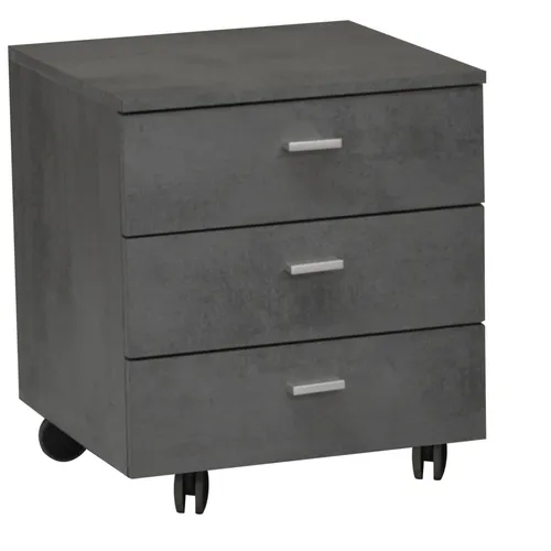 Praktischer Rollcontainer in Graphitoptik - 45 cm - Kinderschreibtische mit 3 Schubladen, ideal für Ordnung im Arbeitszimmer und mobil dank stabilen Möbelrollen.