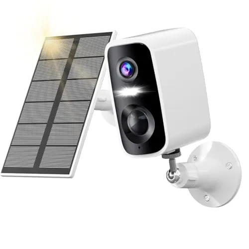 Bytelink Solarbetriebene Überwachungskamera 2K 4MP - Überwachungskamera für den Außenbereich mit Solarpanel und PIR-Bewegungserkennung. Genießen Sie 365 Tage Sicherheit mit gestochen scharfer 2K-Auflösung und Farbnachtsicht.