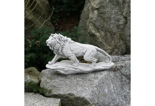gartendekoparadies.de Gartenfigur Löwe auf einem Felsen, Steinfigur, H. 23 cm, 5 kg, Frostsicher