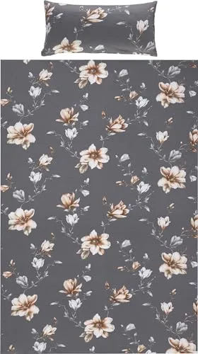 REDBEST Bettwäsche Single-Jersey anthrazit Größe 1x 155x220 cm + 1x 40x80 cm