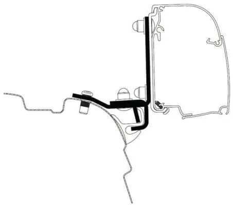 Thule 4200 Adapter für VW T5/T6 - Markisenadapter für die einfache Montage an VW T5 & T6, ideal für Reisemobile und Camping-Busse. Perfekt für Markisen der Typen 4200 und 4900.