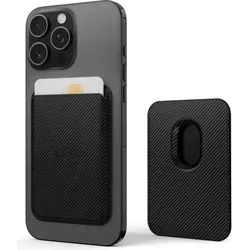 Tech-Protect MagWallet MagSafe Hülle mit universellem magnetischem Karten- oder Ausweishalter - Schwarz - Schwarz