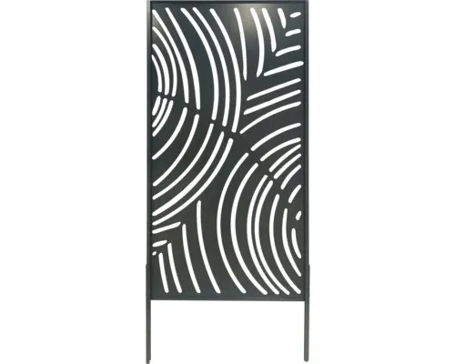 Sichtschutzwand floraworld Wellen 2 90 x 180 cm anthrazit