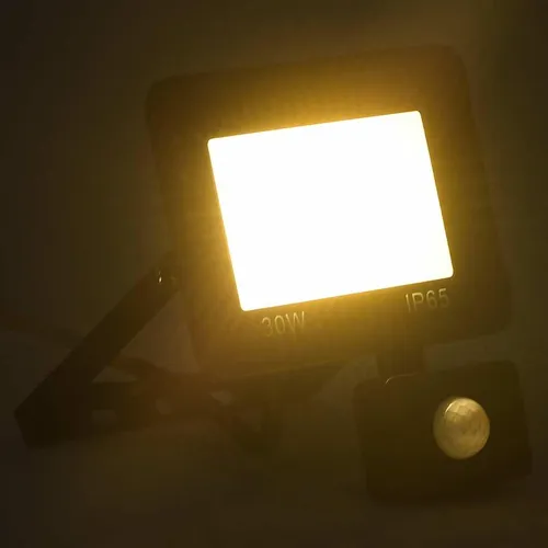 vidaXL LED-Fluter mit Sensor 30 W Warmweiß - Lampen mit 180° Erfassungswinkel, ideal für Einfahrt, Garten und Veranda. Warmweißes Licht (3000 K) sorgt für optimale Beleuchtung und Sicherheit.
