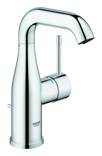 Grohe Essence Einhand-Waschtischbatterie M-Size - Chrom - Hochwertige Waschtischarmatur mit Zugstangen-Ablaufgarnitur, elegantes Design und einfache Bedienung für Ihr modernes Badezimmer.