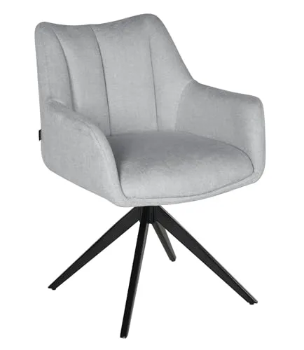 exitodesign Drehstuhl Esszimmer Mondo 62x63x83 cm - Esszimmerstühle Gesteppt 360° Drehbar Bürostuhl Stuhl - für Esszimmer Küche Wohnzimmer Salon Schreibtisch (Grau)
