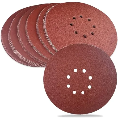 Gentpovth 30 Stück 225mm Schleifpapier, Schleifscheiben 8 Loch, Korn 60-320 Schleifpads,Schleifmittel Resistent gegen Zusetzen, für Trockenbauschleifer,Exzenterschleifer,Schleifmaschine,Poliermaschin