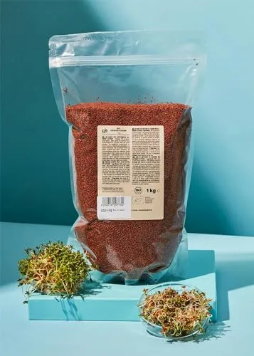 KoRo - Bio Kressesamen 1 kg - Würziger Geschmack - Bio-Qualität - Als Brotbelag, in Dips, Suppen oder Salaten
