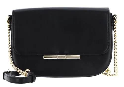 SEIDENFELT MANUFAKTUR Lesja Small Saddle Bag Black/Gold - Umhängetasche in luxuriösem Design, ideal für stilsichere Damen. Bietet ausreichend Platz für Ihre Utensilien und passt perfekt zu vielen Outfits.