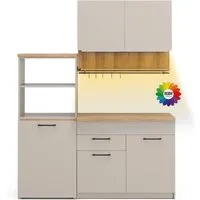Produktbild Vicco Egbert Singleküche Greige 160 cm mit Ausziehbarem Tisch