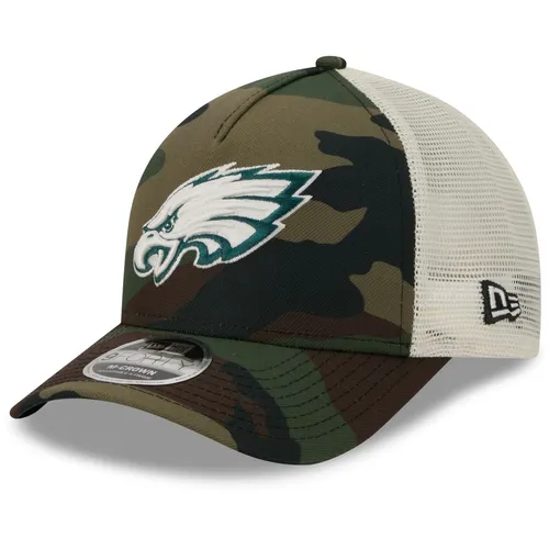 New Era 9Forty Trucker Cap - SALUTE Philadelphia Eagles - Herren Trucker Cap in Wood Camo für sportliche Anlässe. Leicht und atmungsaktiv, ideal für den Sommer. Perfekte Passform in Einheitsgröße.