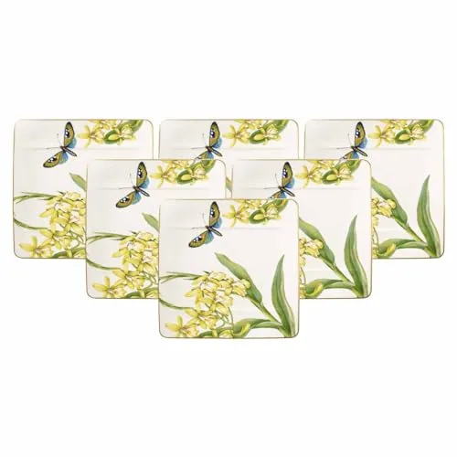 Villeroy & Boch Amazonia Frühstücksteller 23 x 23 cm, 6er Set - Edles Geschirr aus Premium Bone Porzellan, ideal für festliche Anlässe oder den täglichen Gebrauch. Die filigranen Motive und goldenen Akzente verleihen jedem Tisch eine besondere Note.