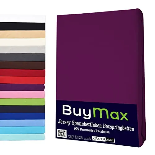 Buymax Spannbettlaken für Wasserbetten und Boxspringbetten in lila von Buymax