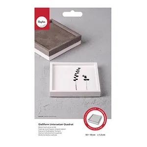 Rayher Gießform Untersetzer Quadrat grau
