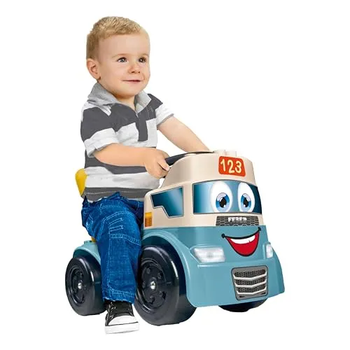 FEBER Motofeber Casual Blocks - 3-in-1 Schiebe-Laufrad und Lauflernhilfe - Bauklötze & Bausteine: Kombiniert Schiebe-Laufrad, Laufrad und 10 Bausteine für kreatives Spielen. Ideal für Kinder von 18 bis 36 Monaten mit praktischem Stauraum.