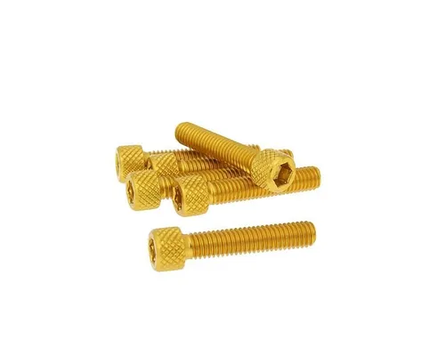 Produktbild Schraubensatz 6 Stück Innensechskant Alu gold - M6x30