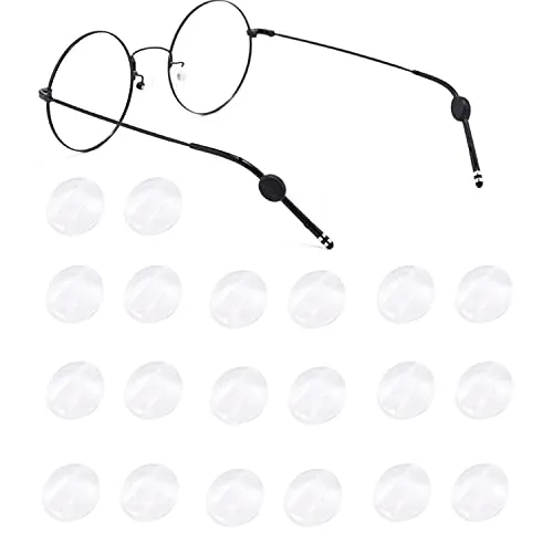OPUGIT Antirutsch Gläser Ohrhaken, Silikon Runde 10 Paar Komfort Silikon Anti-Rutsch-Halter für Gläser,für Sport Brillen Tempel Tipp,weiß