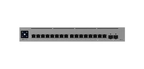 UbiQuiti UniFi Switch 16 USW-PRO-MAX-16-POE - 16-Port Managed Switch mit 1,3 Zoll Farb-Touchscreen, 180W PoE-Leistung und ideal für Netzwerk-Überwachung