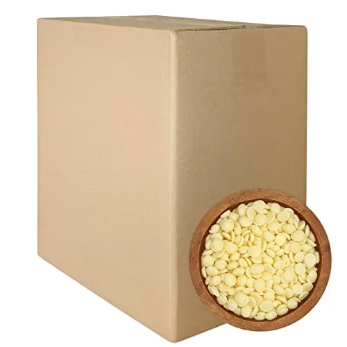 Kakaobutter Pastillen 10kg - Hochwertige Cacao Chips - Kochschokolade in Lebensmittelqualität, ideal für die Herstellung von Schokolade, Pralinen und DIY Naturkosmetik. Hautfreundlich, schützt die Haut und macht sie zart.