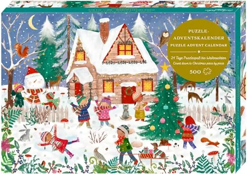 Joanna Little Puzzle-Adventskalender - Fröhliche Winterzeit - Kalender für eine besinnliche Adventszeit, mit liebevollen Illustrationen von Joanna Little und einem einzigartigen Puzzle-Erlebnis.