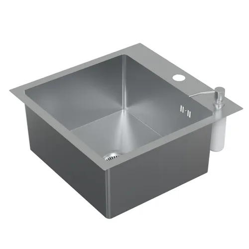 HAGO24 Einbauspüle 45x45cm Edelstahl - Küchenspüle in modernem Design, robust aus Edelstahl mit integriertem Schallschutz für leises Abwaschen. Ideal für kompakte Küchen mit großzügigem Becken.