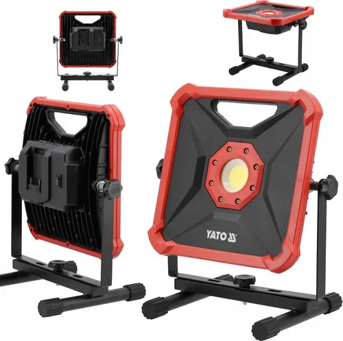 Yato LED Arbeitsleuchte 18V – Tragbarer Flutlichtscheinwerfer - Robuste, tragbare LED Arbeitsleuchte mit 3600 Lumen, ideal für Baustellen und Camping. Mit einstellbarem Abstrahlwinkel und Aluminiumgehäuse für hohe Widerstandsfähigkeit.